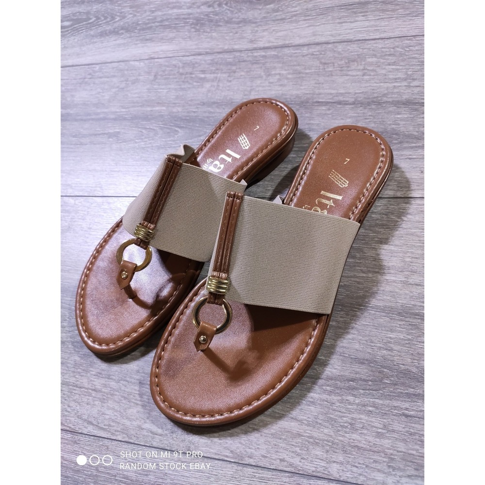 Italiana By Italian Shoemakers Silas Taupe Thong Sandals Flats Womens 7 M